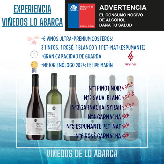 Experiencia "Lo Abarca": 6 vinos Ultra-premium costeros que no te puedes perder!